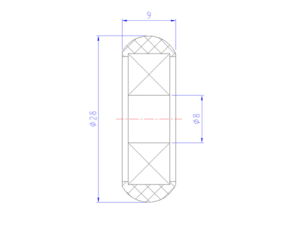 Round nylon roller 