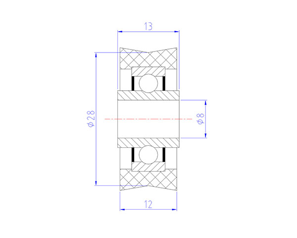 V groove nylon roller